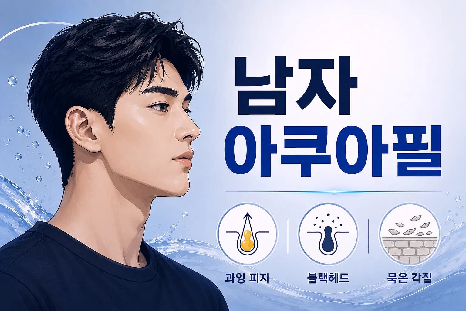 남자 아쿠아필 - 과잉 피지 블랙헤드 묵은 각질