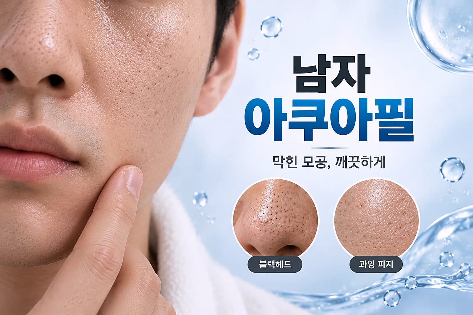 남자 아쿠아필 - 과잉 피지 블랙헤드 묵은 각질